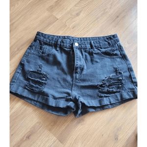 Black Jean Shorts
